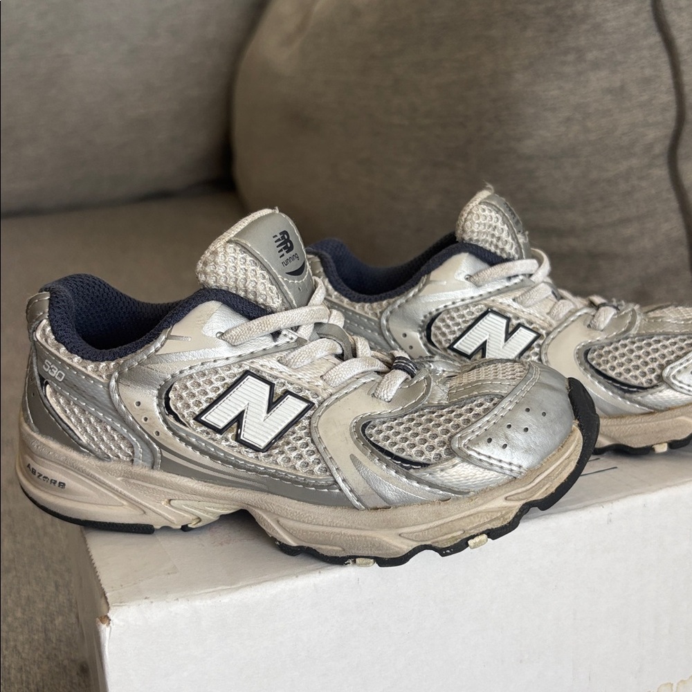 New Balance Kids' Silver Athletic Shoes